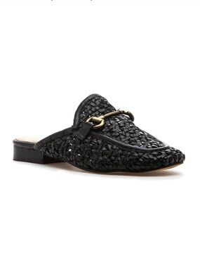 Diba True Mule in Black Woven Leather